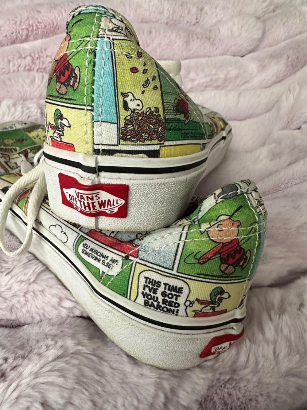 PEANUTS VANS Womens 9 Mens 7.5 Red Barron Pumpkin Depressed Psychiatric Snoopy - Picture 16 of 16